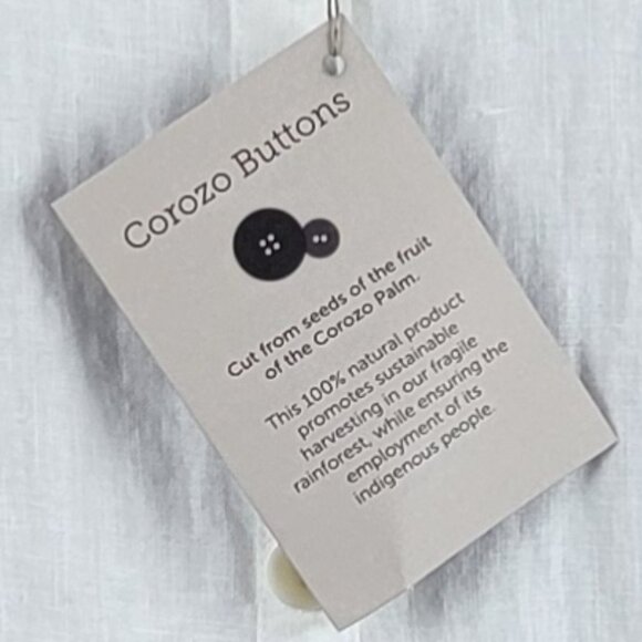 Flax Women's White Linen Button Down Shirt - Size 24-26 - Picture 7 of 9